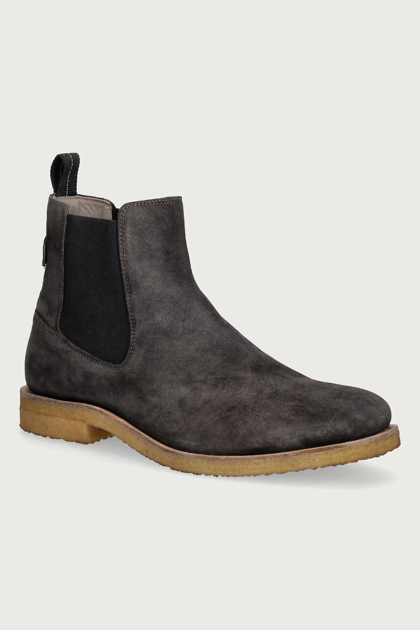 AllSaints ghete scurte pentru bărbați din piele întoarsă Clive Chelsea Boot