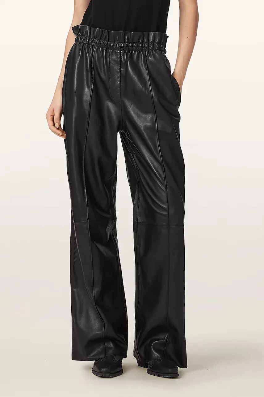 AllSaints pantaloni pentru femei din piele FRAN