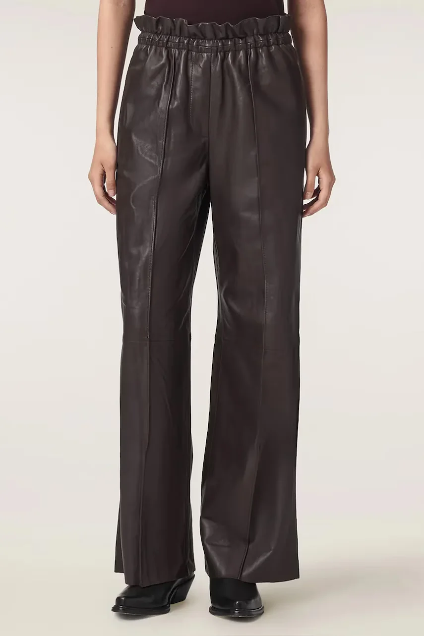 AllSaints pantaloni pentru femei din piele FRAN
