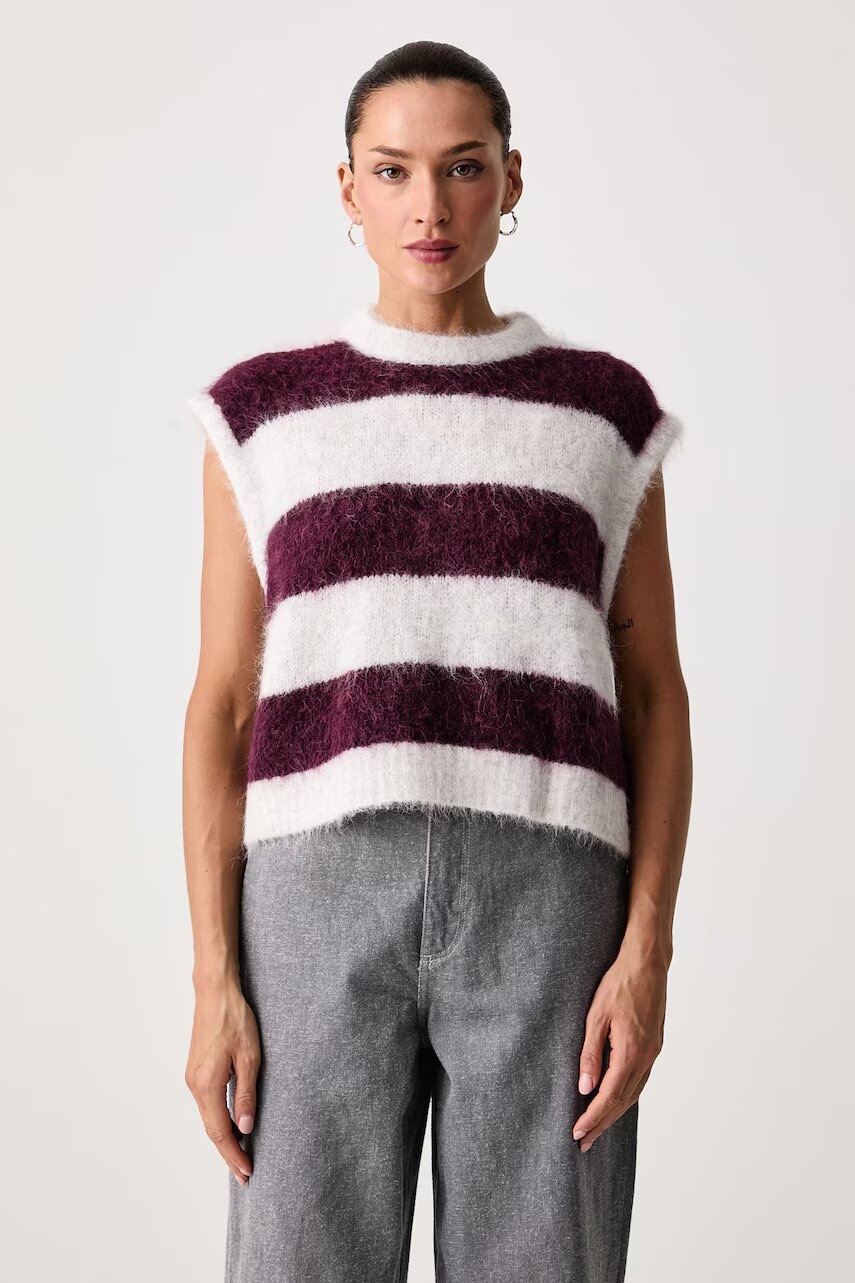 American Vintage vestă pentru femei cu lână de alpaca