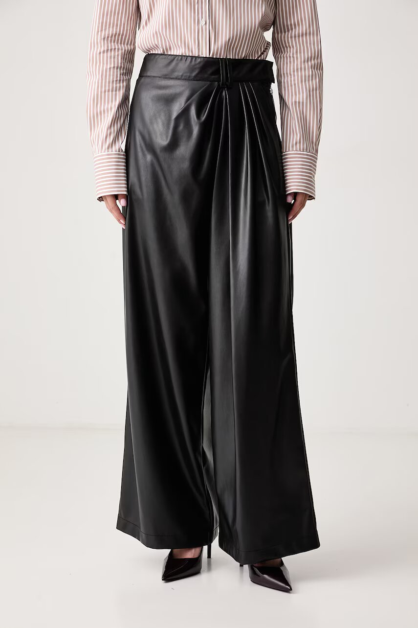 Aniye By pantaloni wide leg pentru femei din imitație de piele Caly