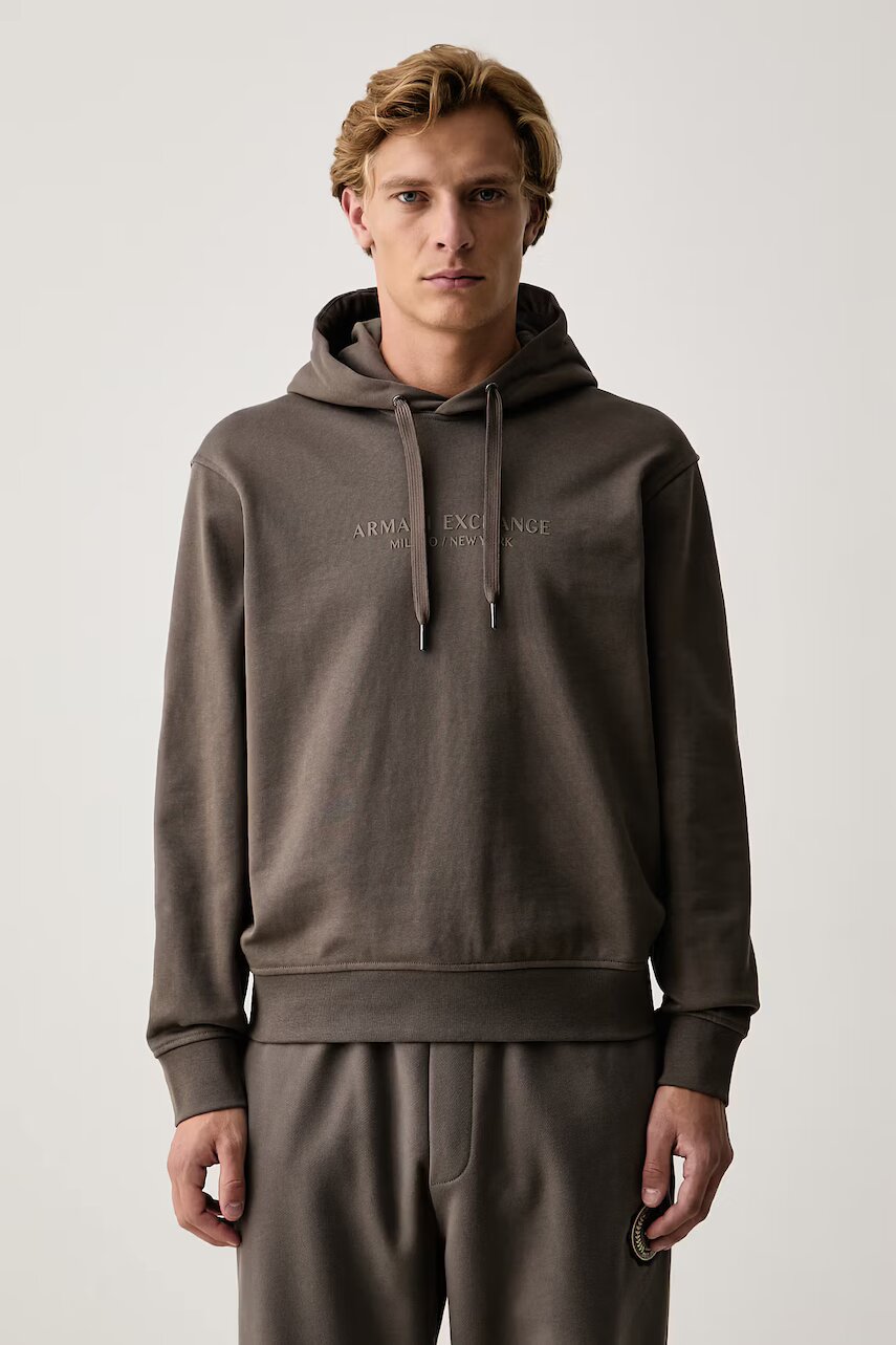 Armani Exchange hanorac cu glugă pentru bărbați din bumbac