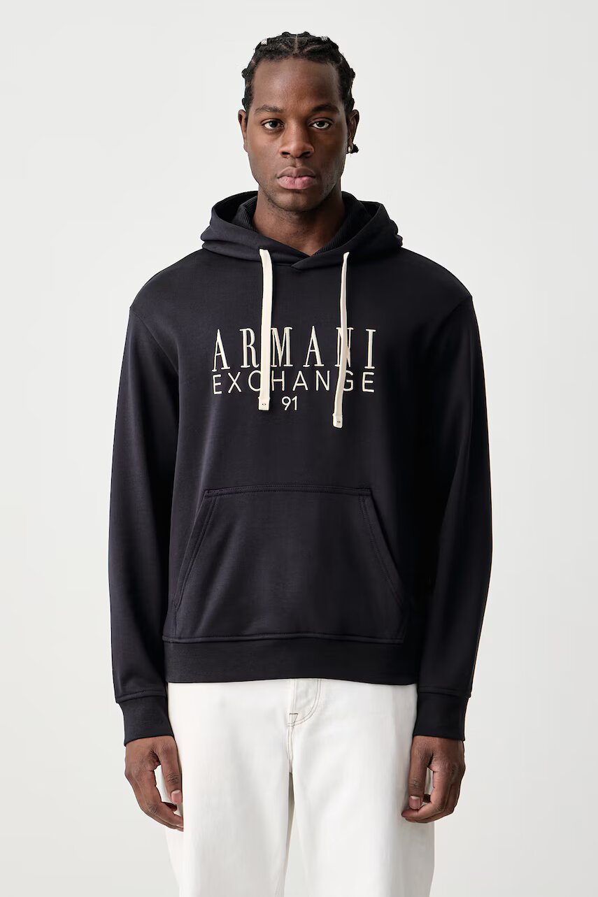 Armani Exchange hanorac cu glugă pentru bărbați din bumbac