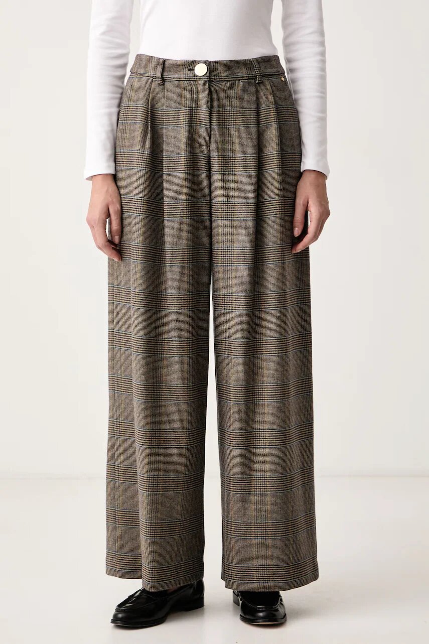 Armani Exchange pantaloni straight pentru femei cu amestec de lână