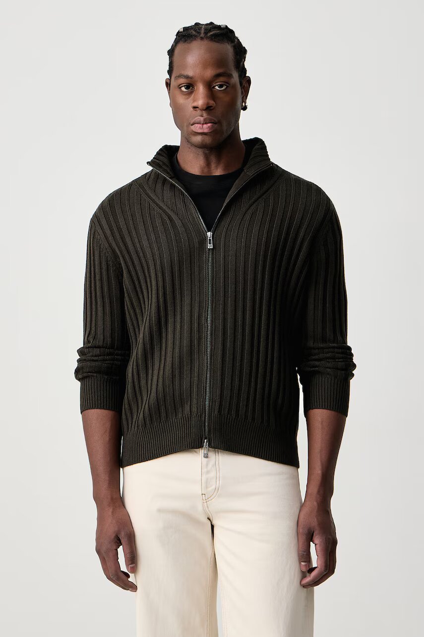 Armani Exchange pulover cu fermoar pentru bărbați cu amestec de lână