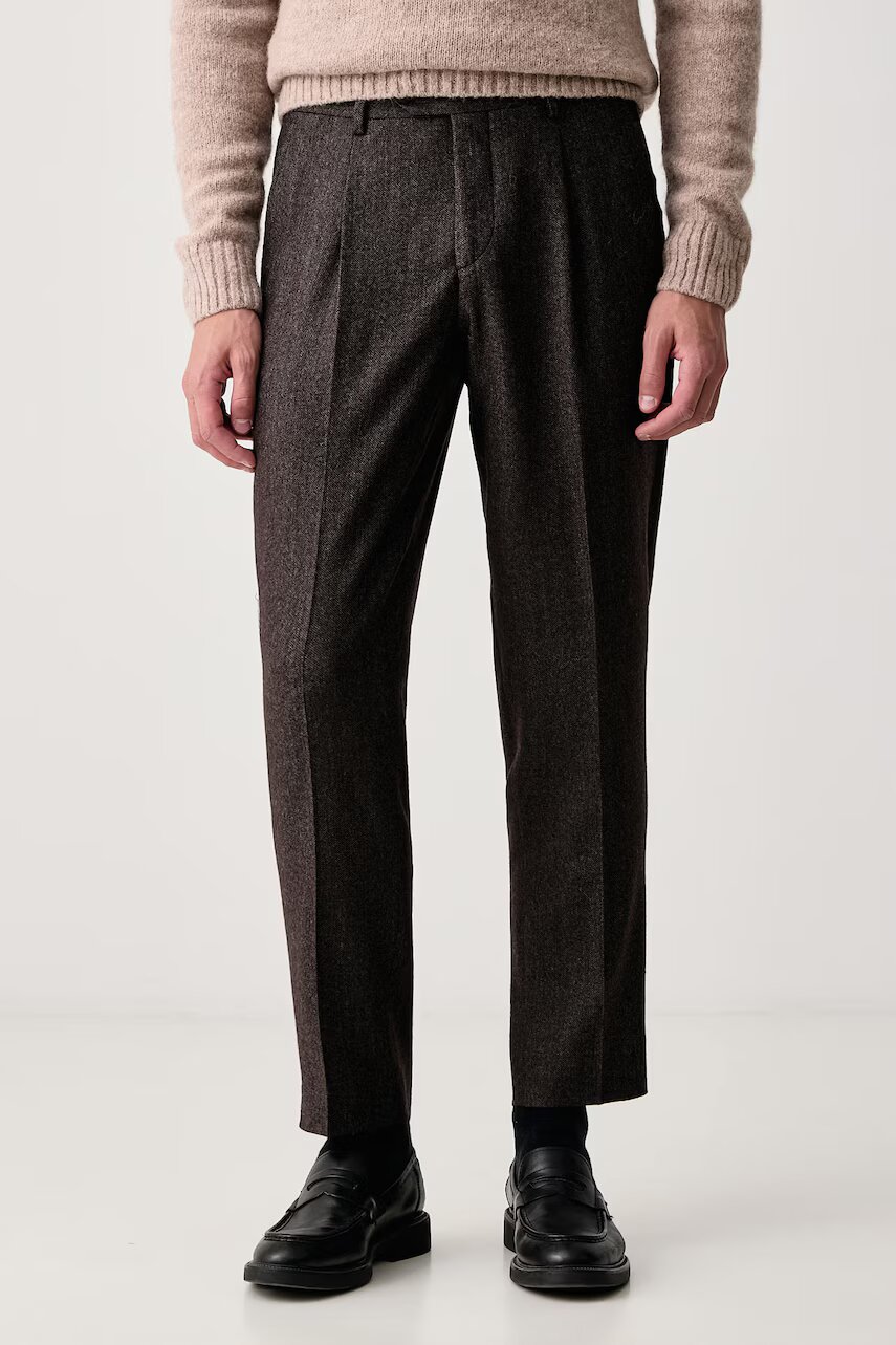 Barbour pantaloni slim fit pentru bărbați cu lână Carlton