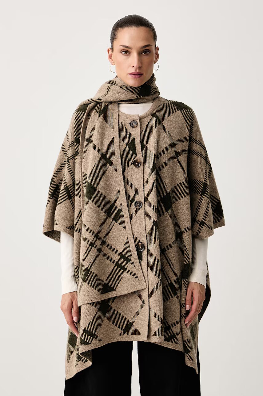 Barbour poncho pentru femei cu lână Vienna