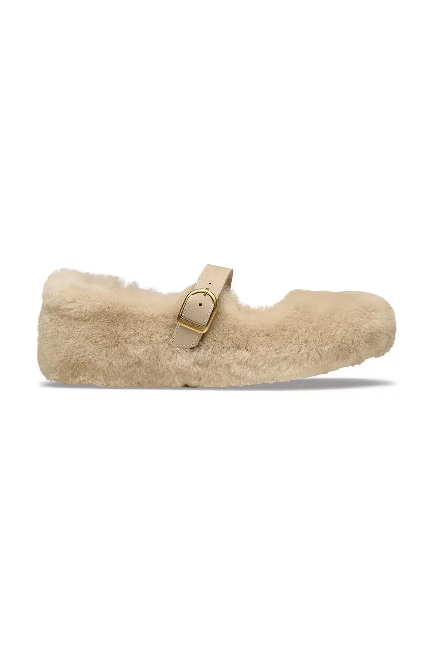 Birkenstock balerini din piele Santa Clarita Shearling