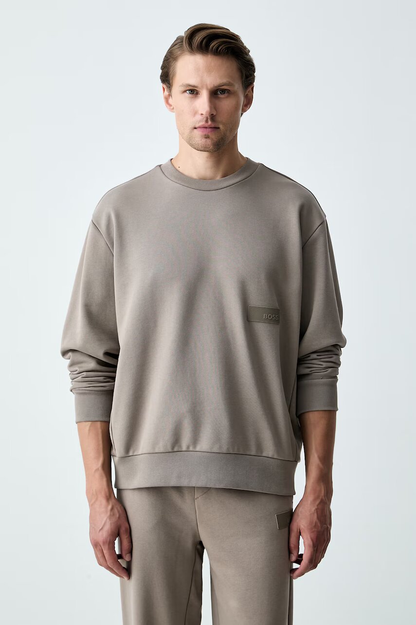 BOSS Green hanorac pentru bărbați cu bumbac SW_Crewneck