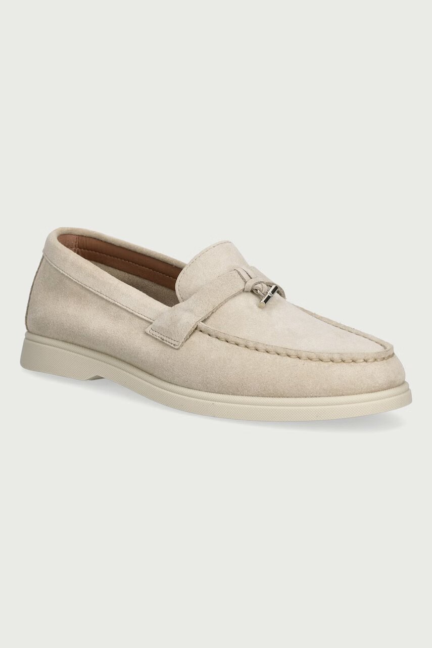 BOSS loafers slip-on pentru femei din piele întoarsă Sienne