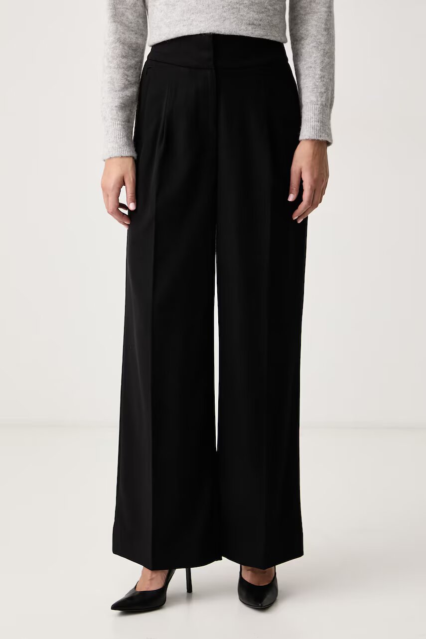 BOSS Orange pantaloni regular pentru femei cu vâscoză C_Tarima