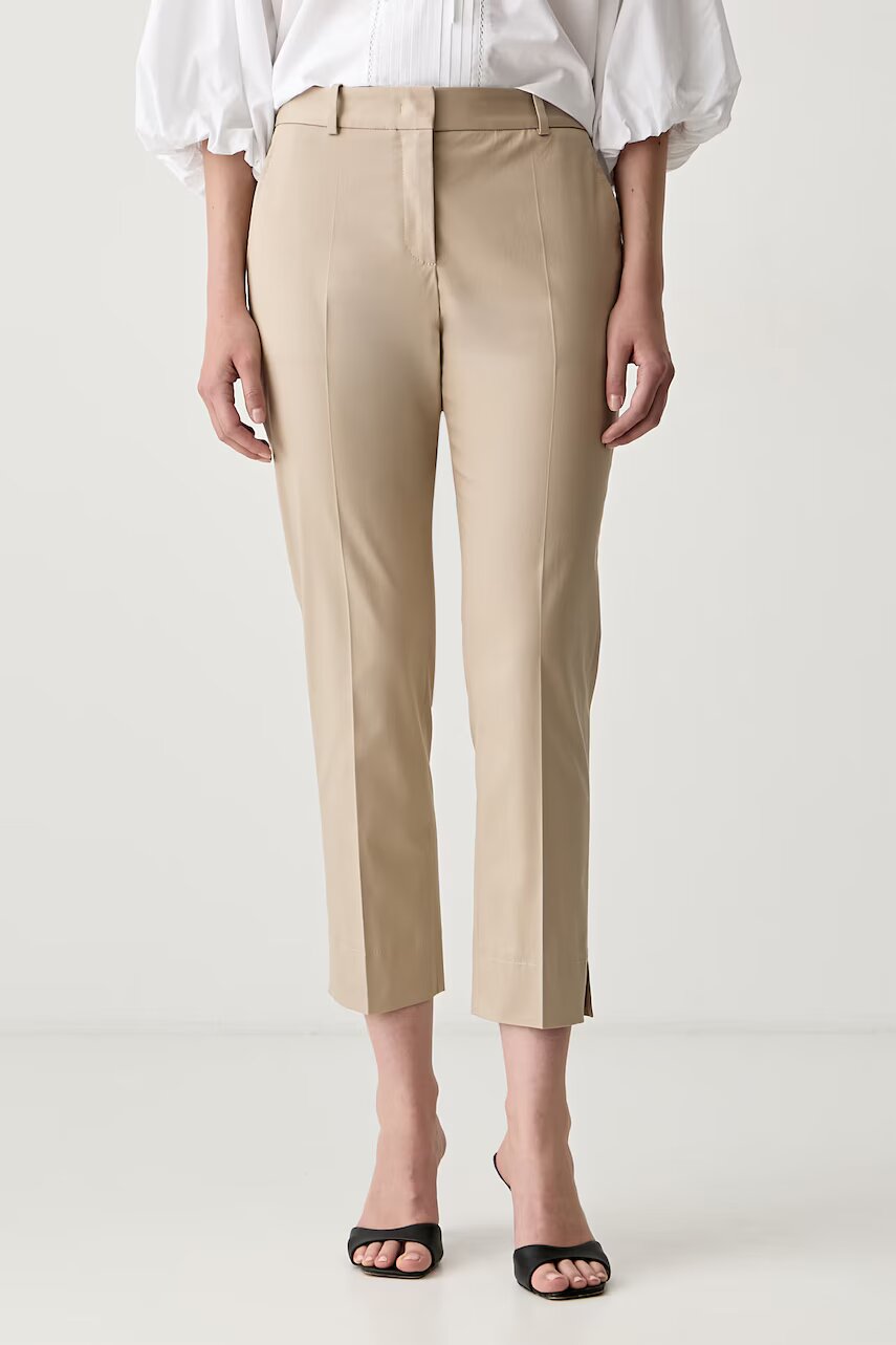 BOSS pantaloni carrot pentru femei din bumbac cu elastan Tapria-Crop2