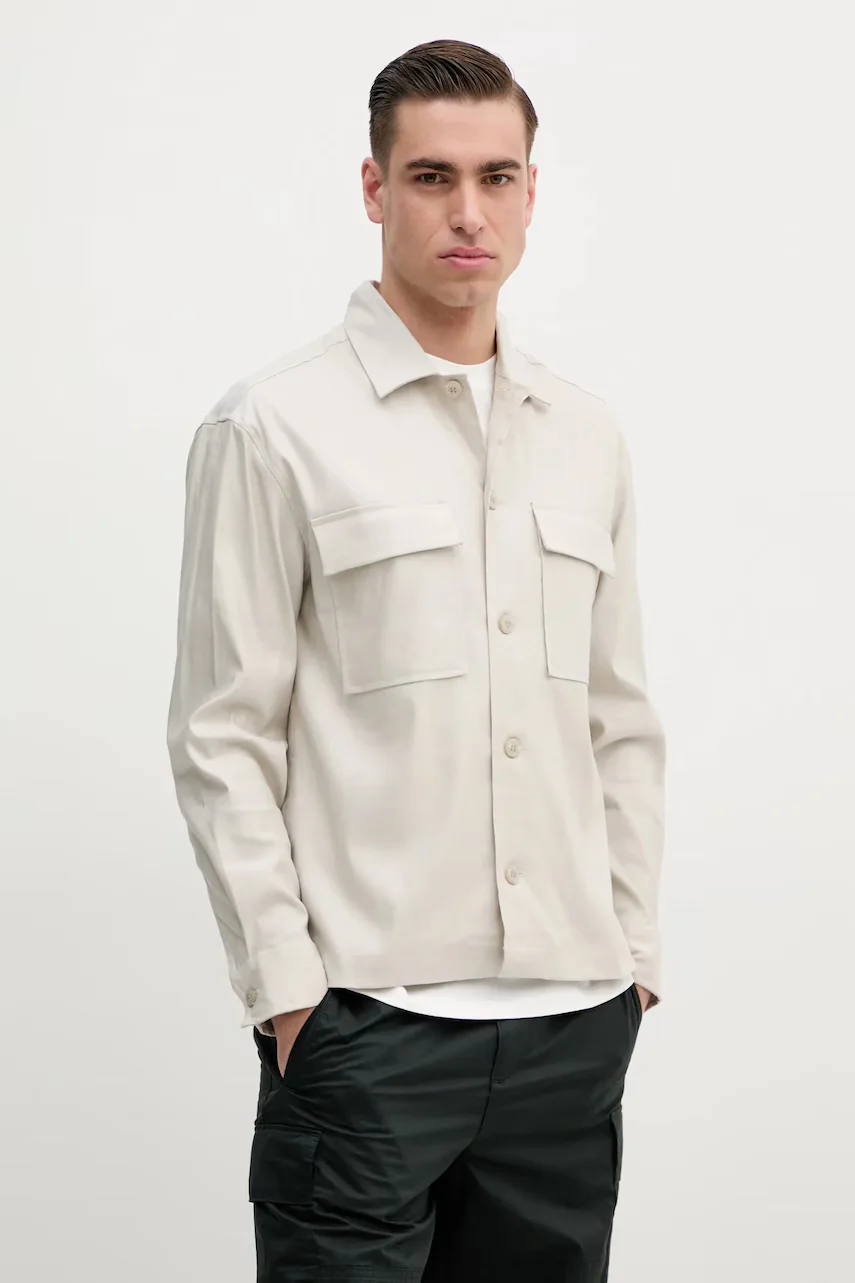 Calvin Klein camasa din amestec de in