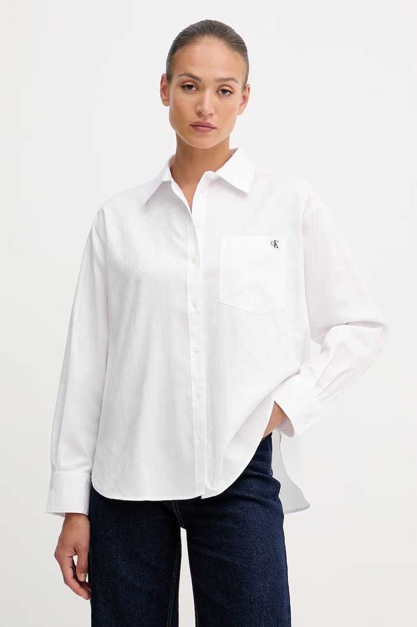 Calvin Klein Jeans cămașă pentru femei din bumbac