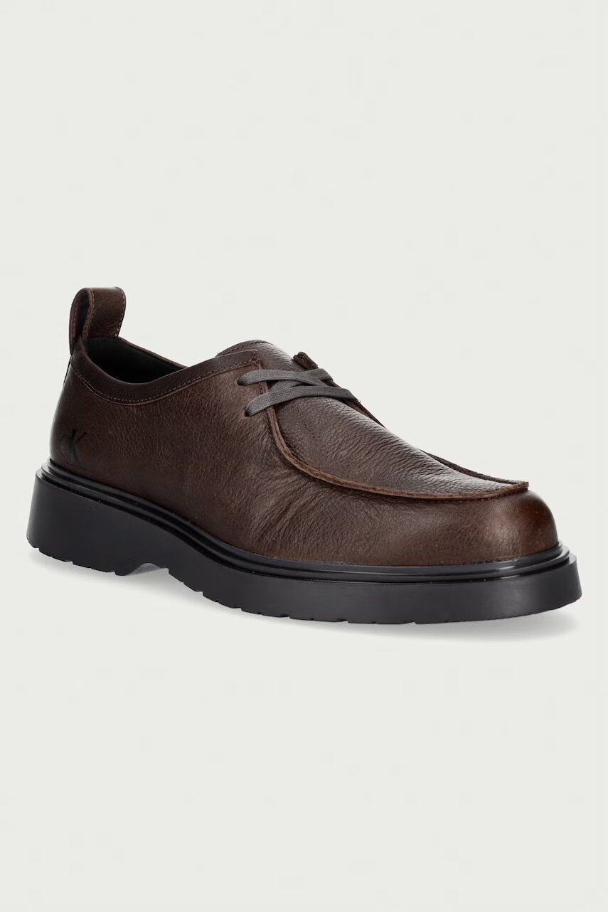 Calvin Klein pantofi pentru bărbați din piele COMBAT APRON LACEUP TU LTH