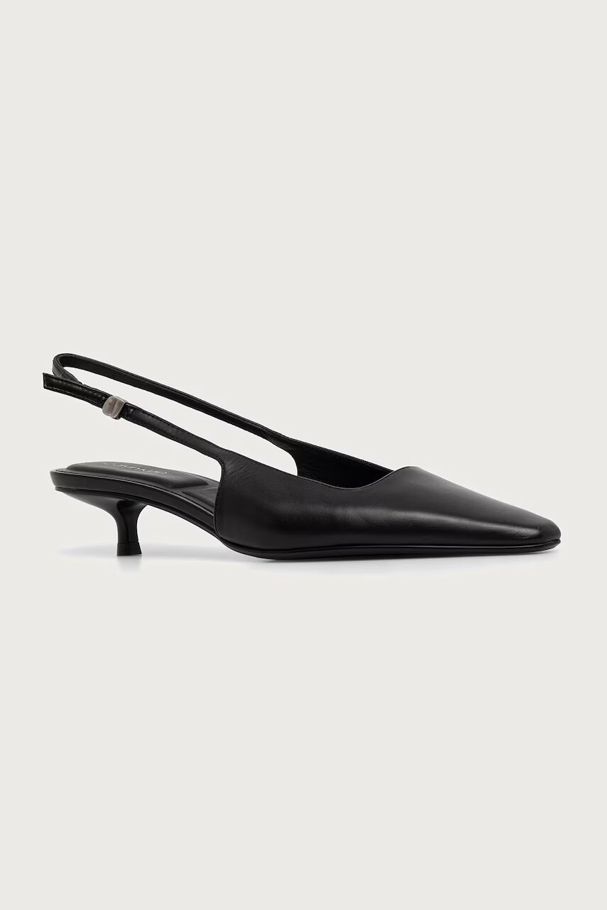 Calvin Klein tocuri din piele KITTEN HEEL SLING PUMP LTH HDW