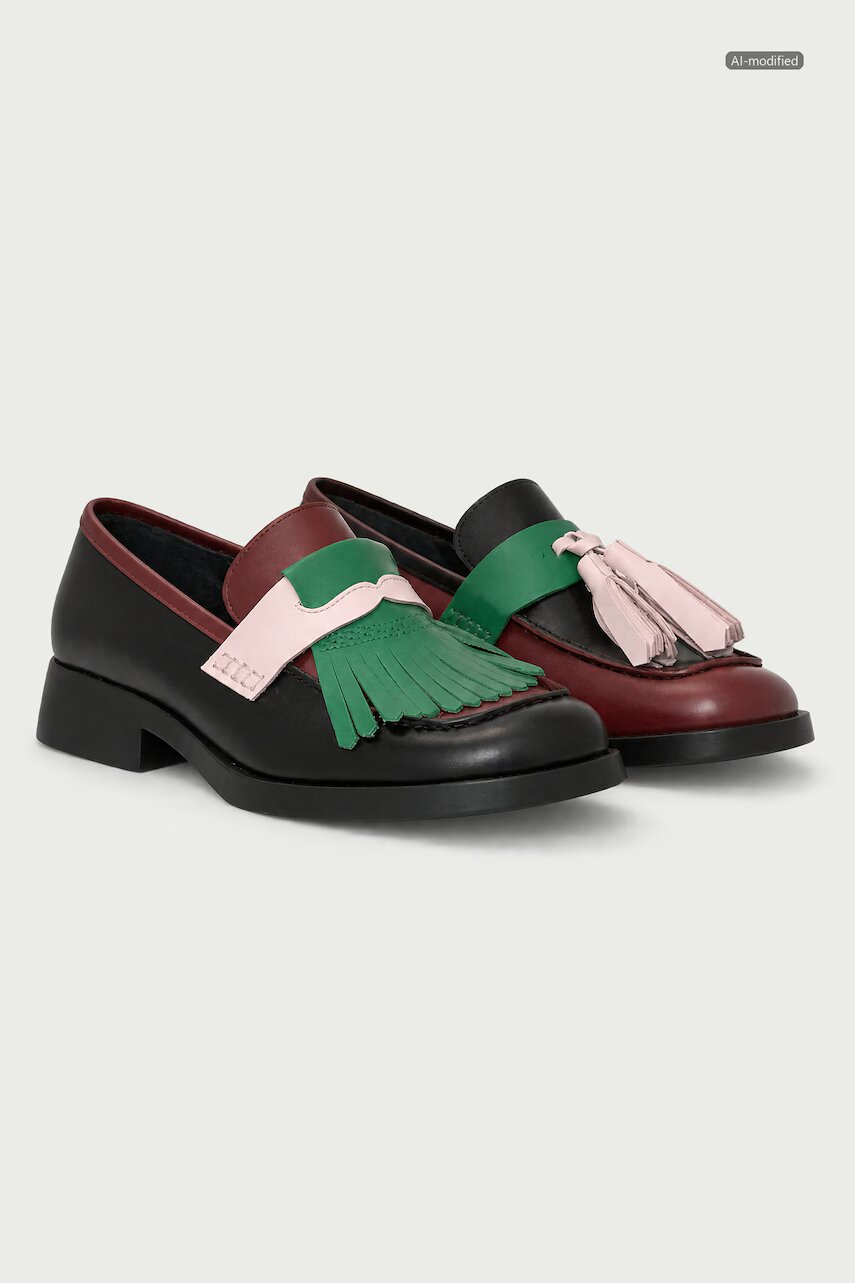 Camper mocasini pentru femei din piele TWS