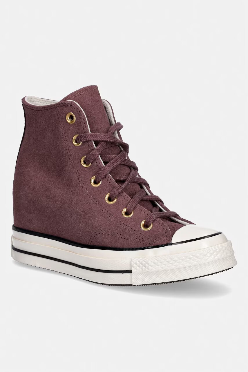 Converse Chuck 70 Wedge teniși înalți pentru femei din piele întoarsă