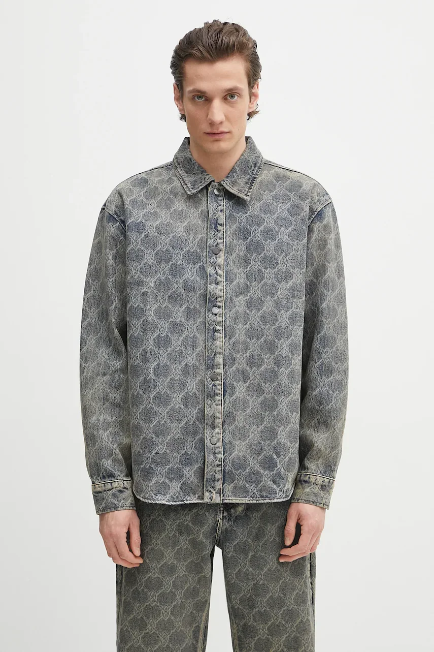 Daily Paper cămașă din bumbac Shield Laser Denim Shirt