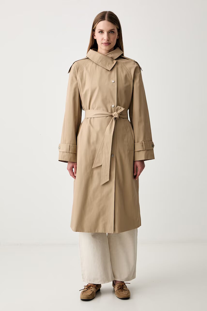 DKNY palton pentru femei cu bumbac