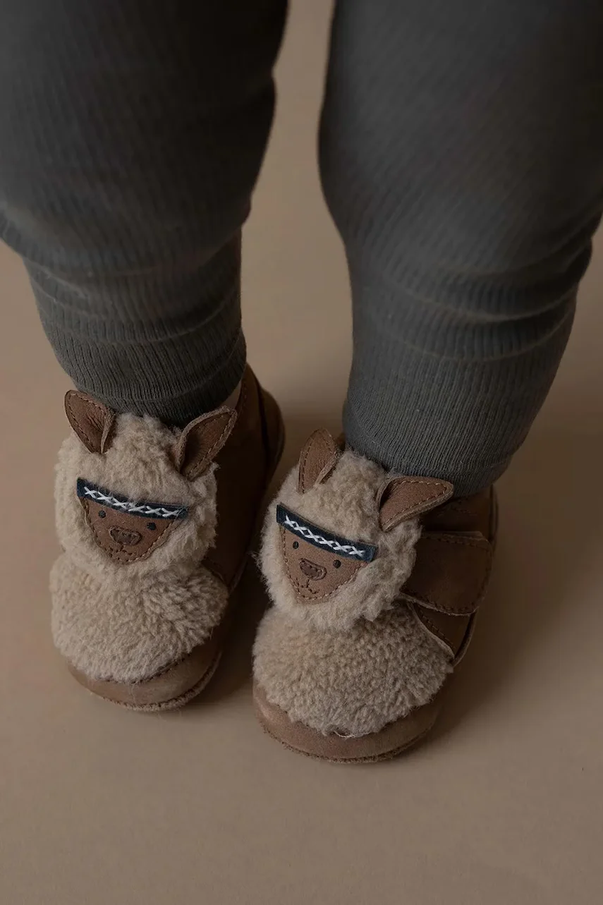 Donsje ghete de iarnă pentru bebeluși din piele Matijn Sneakers Alpaca