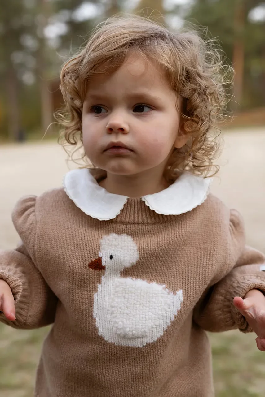 Donsje pulover pentru copii din lână merino Denna Merino Wool Sweater Duck