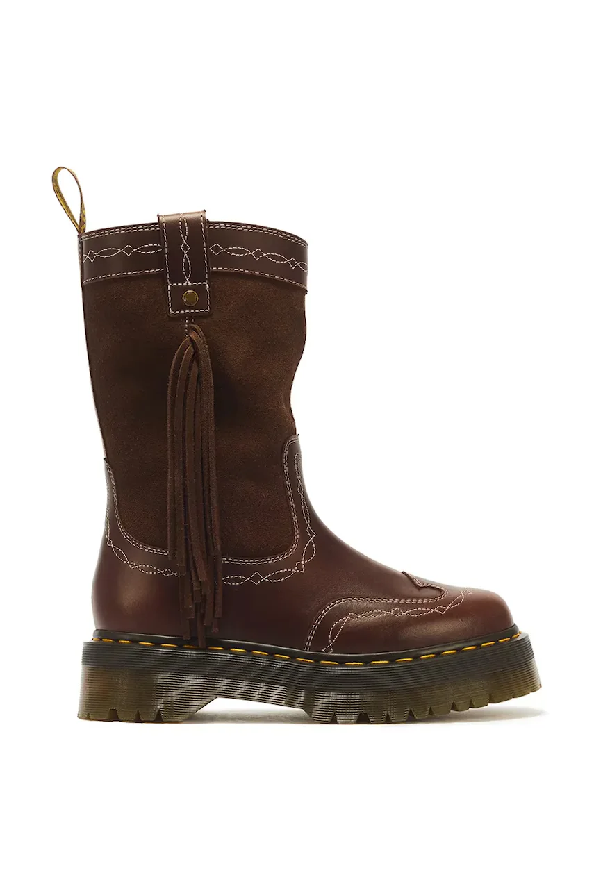 Dr. Martens botine pentru femei din piele Fringe Mid