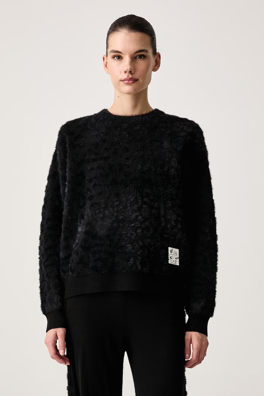EA7 Emporio Armani pulover loungewear pentru femei cu amestec de lână