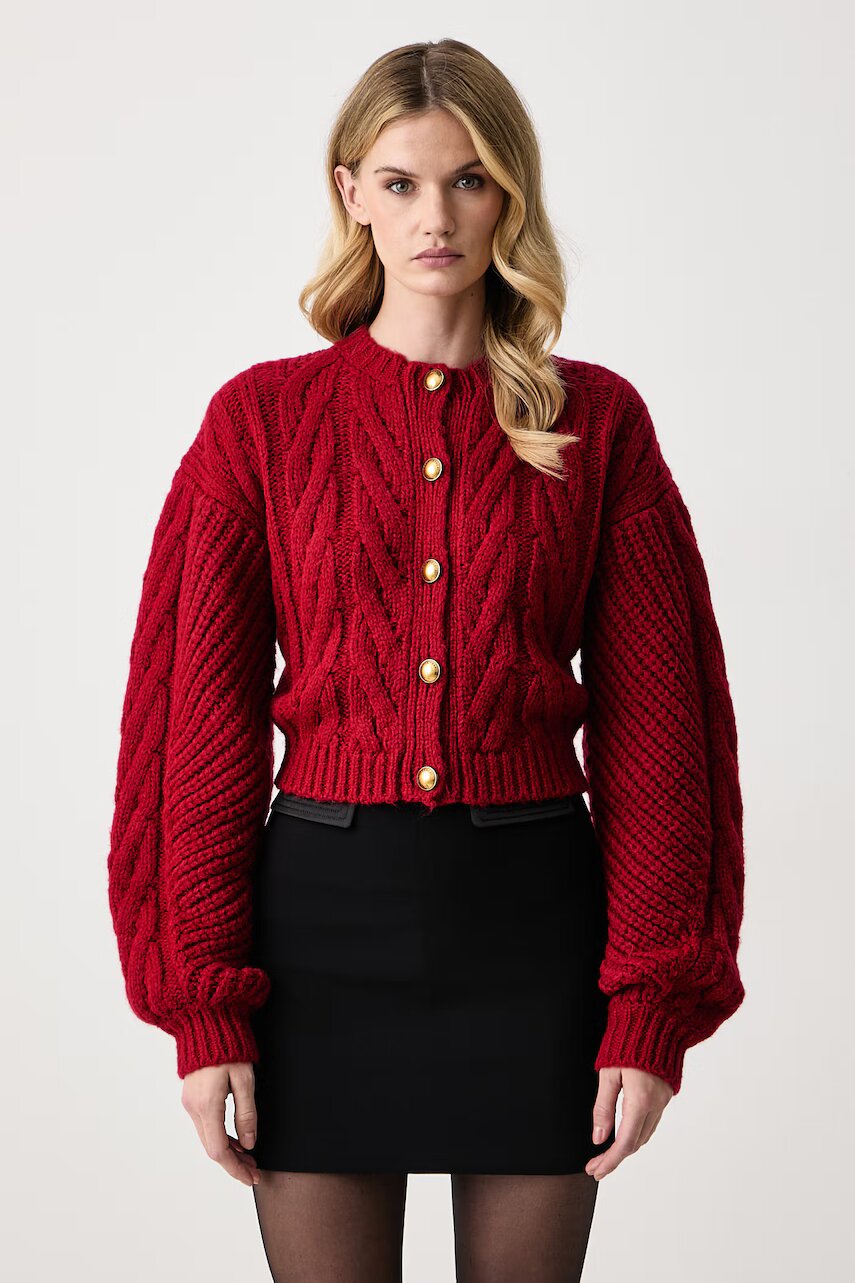 Elisabetta Franchi cardigan pentru femei cu lână de alpaca
