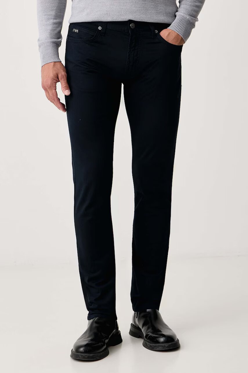 Emporio Armani pantaloni pentru bărbați din bumbac cu elastan