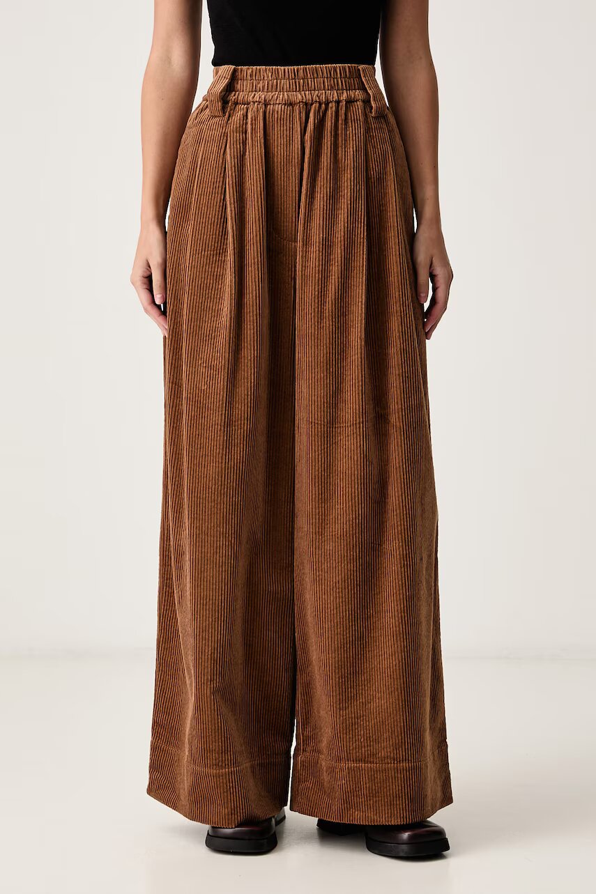 Essentiel Antwerp pantaloni wide leg pentru femei din catifea reiată Kitch