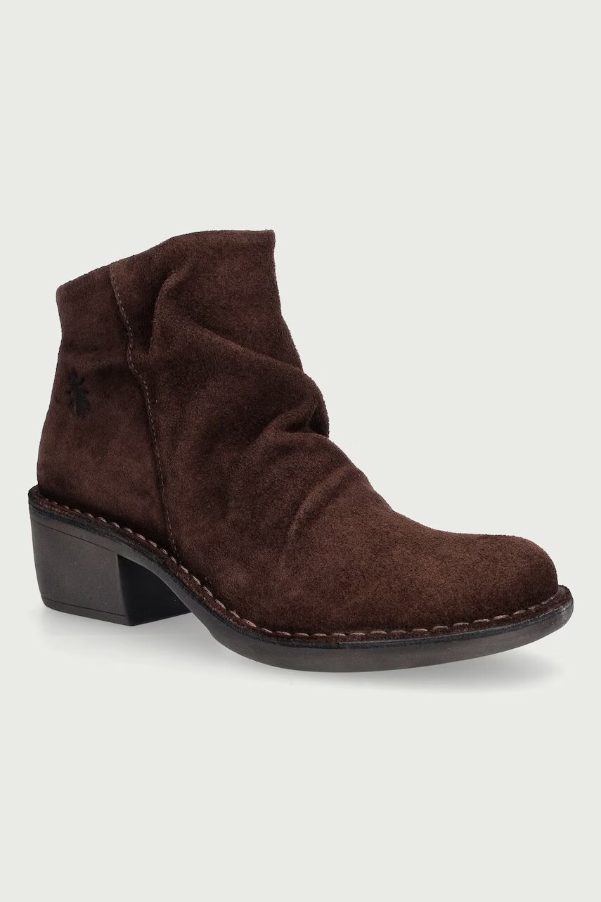 Fly London botine pentru femei din piele întoarsă MUKE215FLY