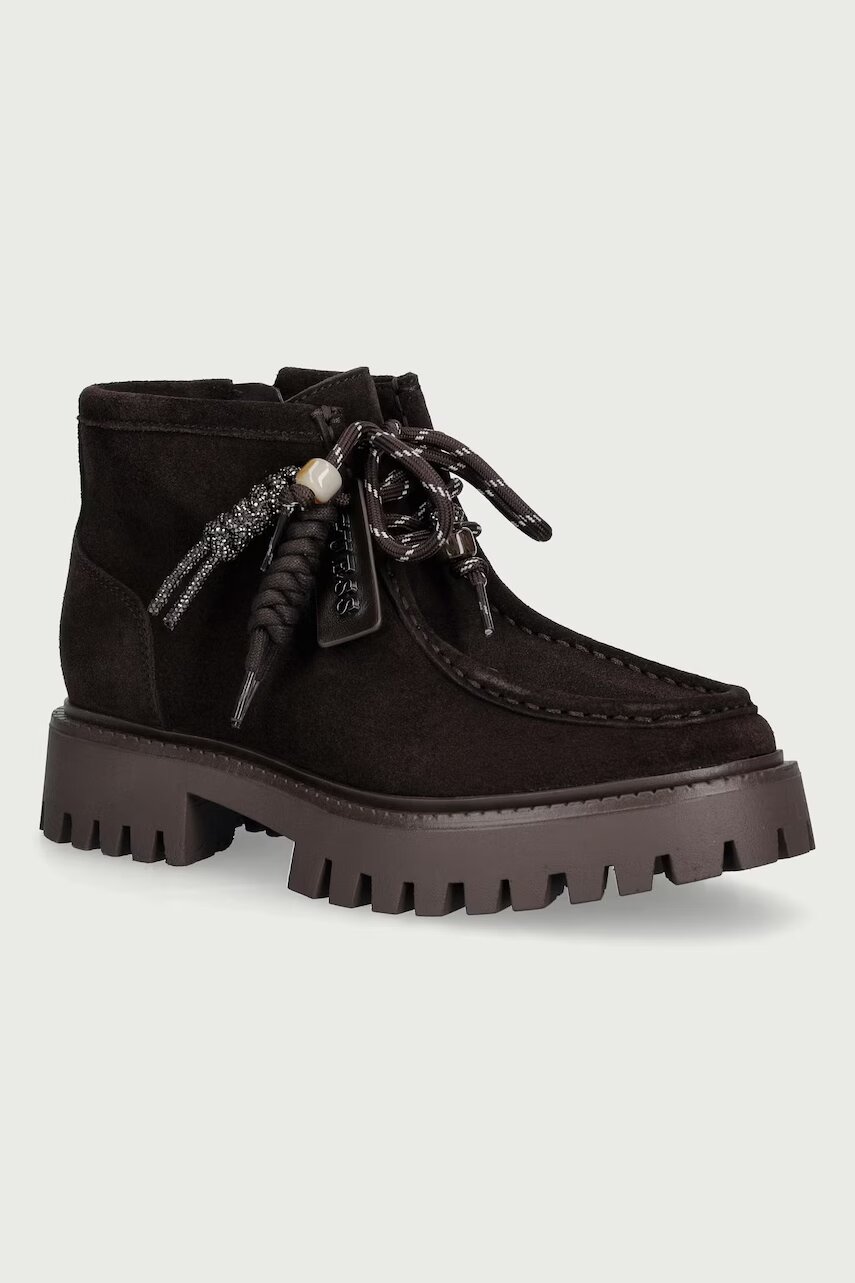 Guess botine pentru femei din piele întoarsă FARDINA