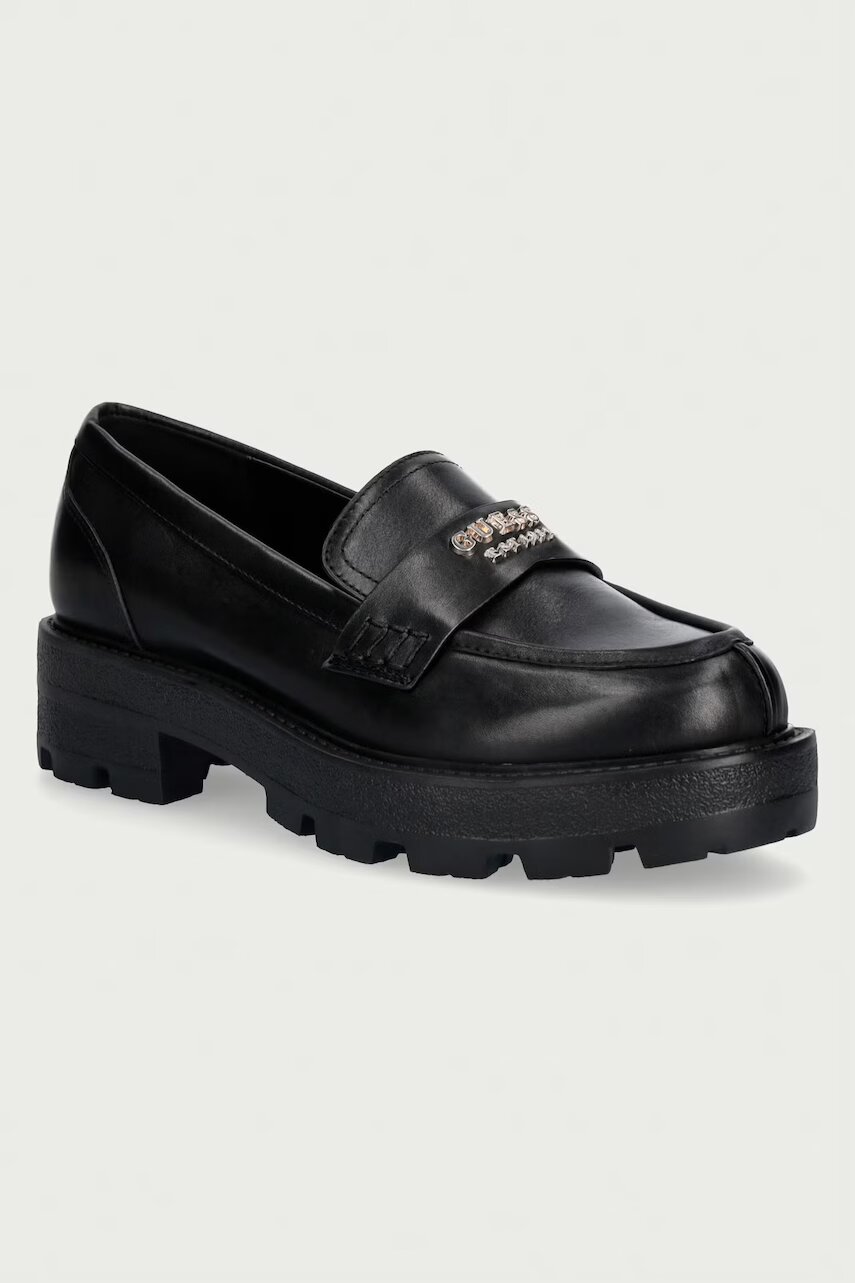Guess mocasini pentru femei din piele YAMINA
