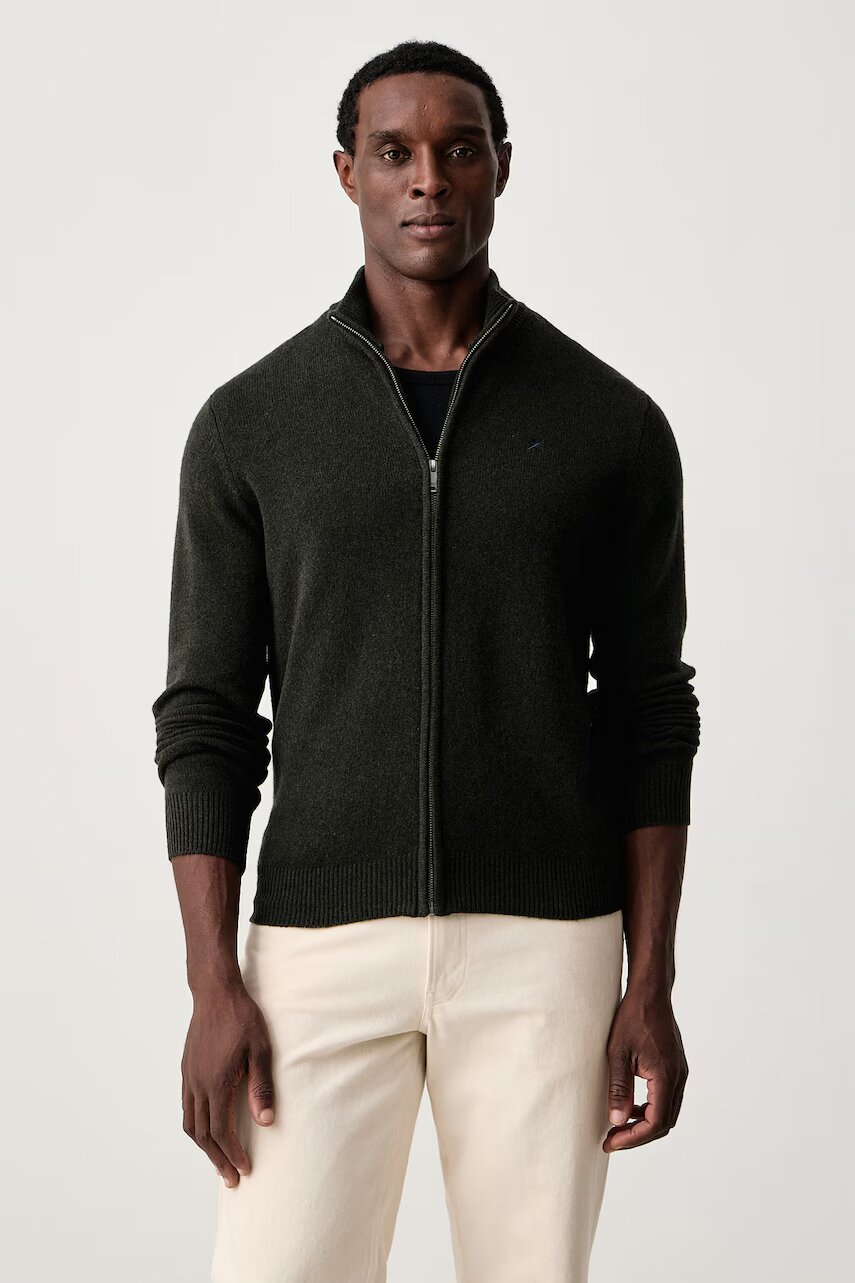 Hackett London pulover cu fermoar pentru bărbați din lână