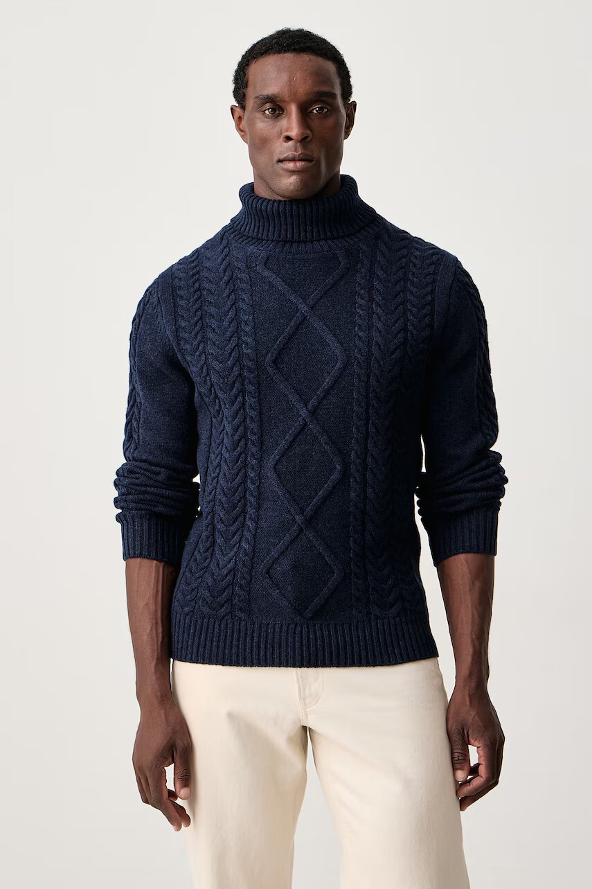 Hackett London pulover cu guler înalt pentru bărbați cu lână merino