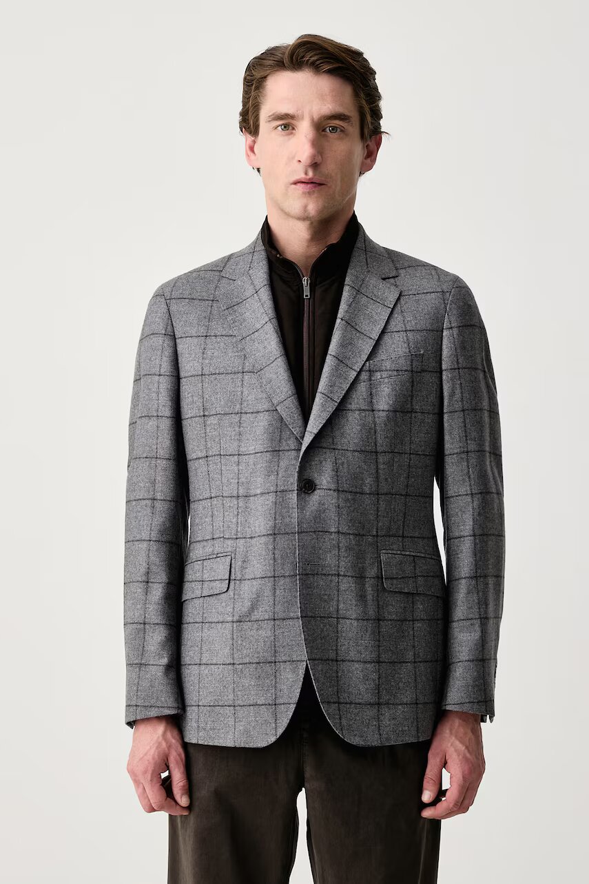 Hackett London sacou cu un singur rând de nasturi pentru bărbați cu lână