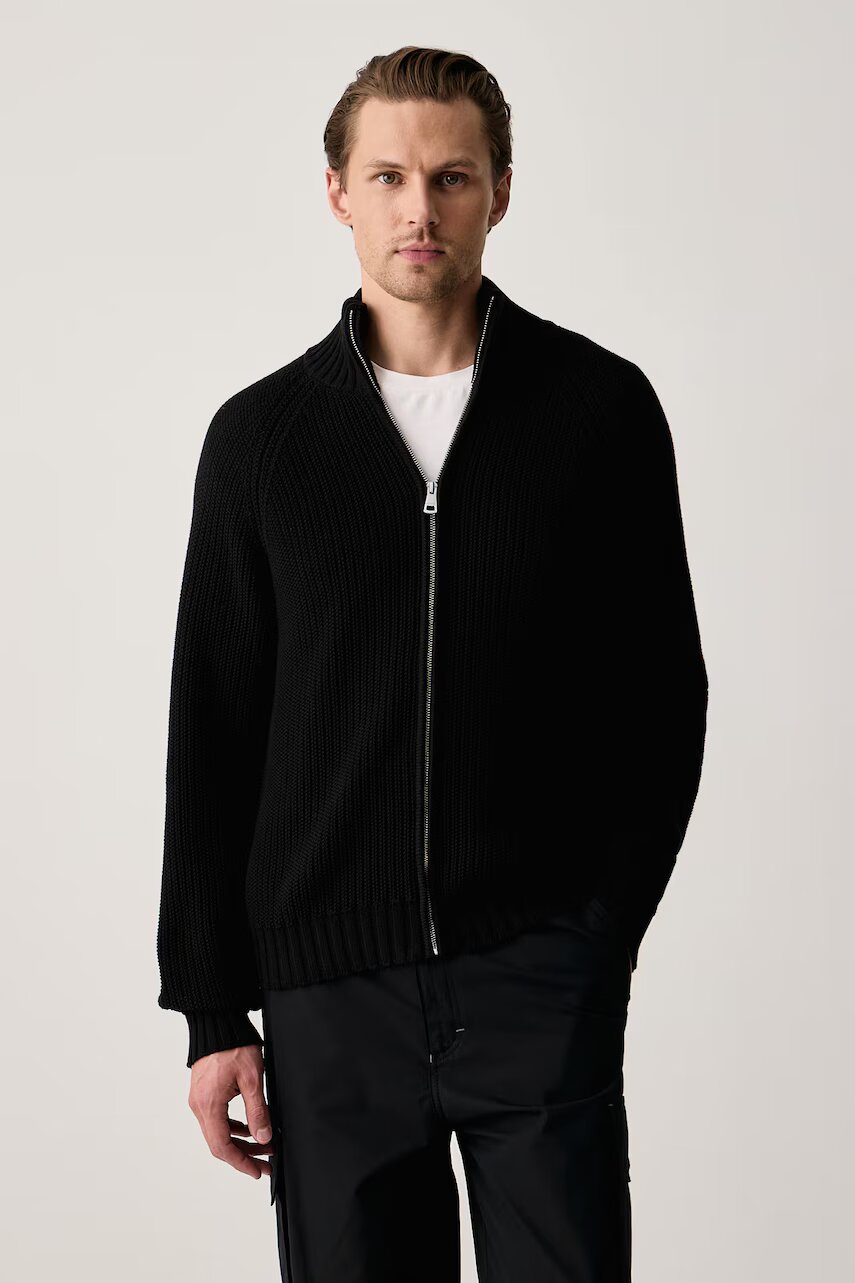 HUGO Blue cardigan pentru bărbați din bumbac Sonzie