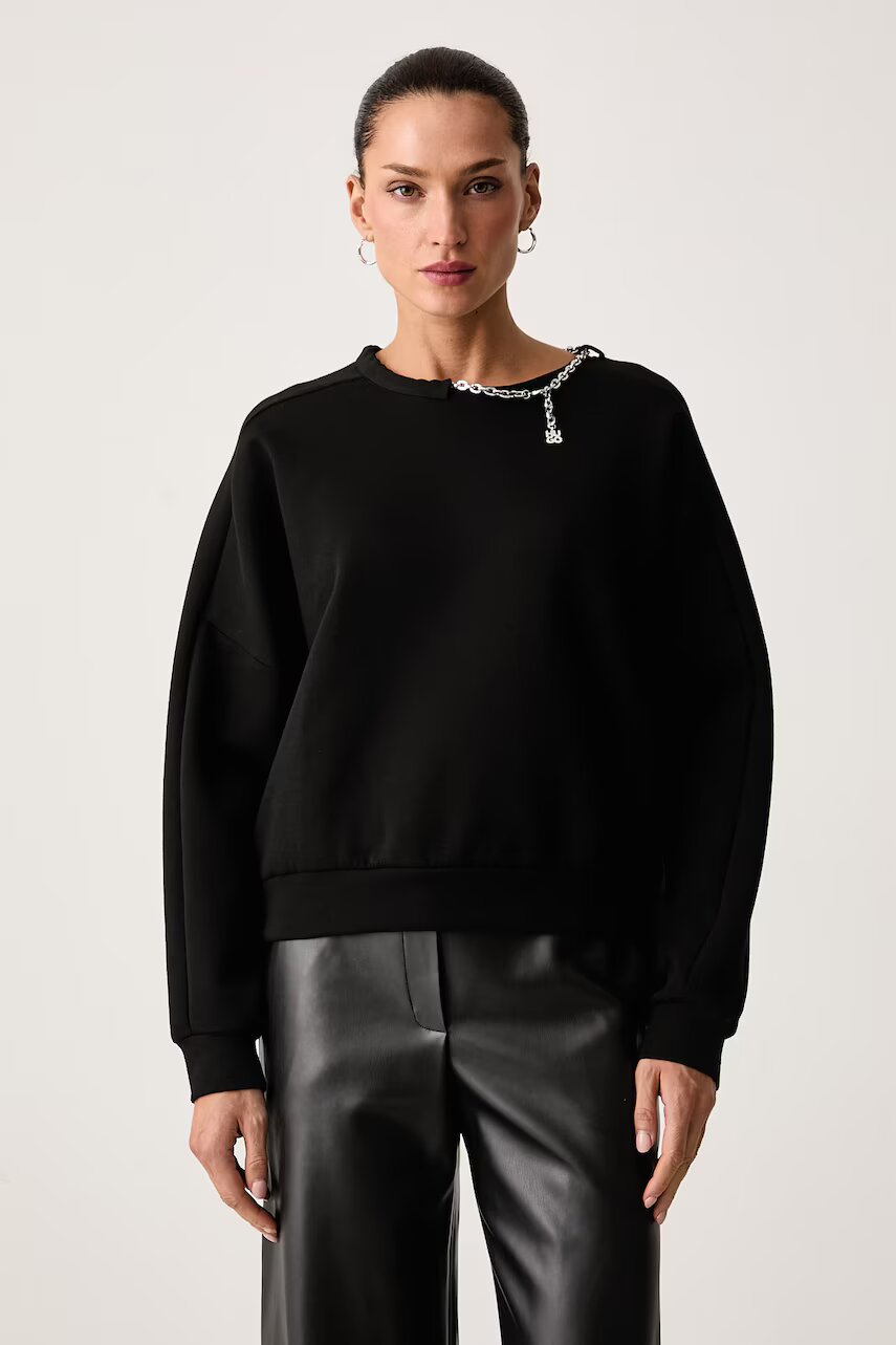 HUGO hanorac oversized pentru femei cu bumbac Denrietta