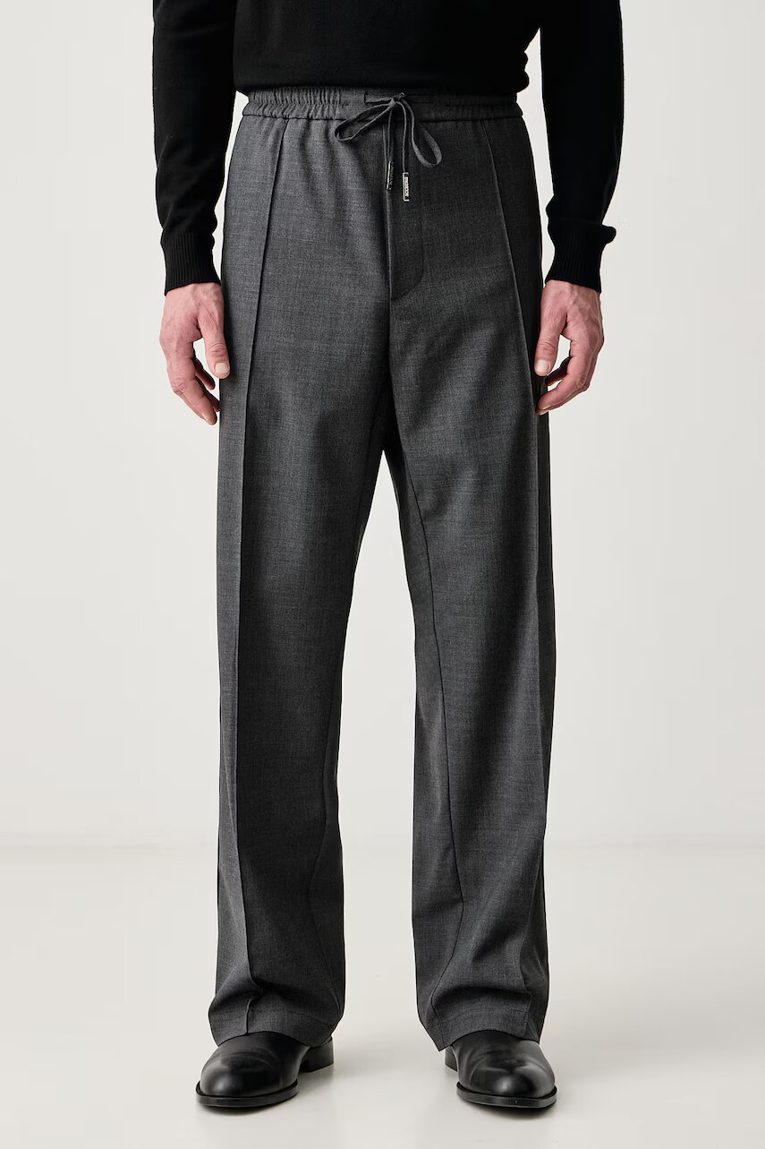 Iceberg pantaloni straight pentru bărbați cu amestec de lână