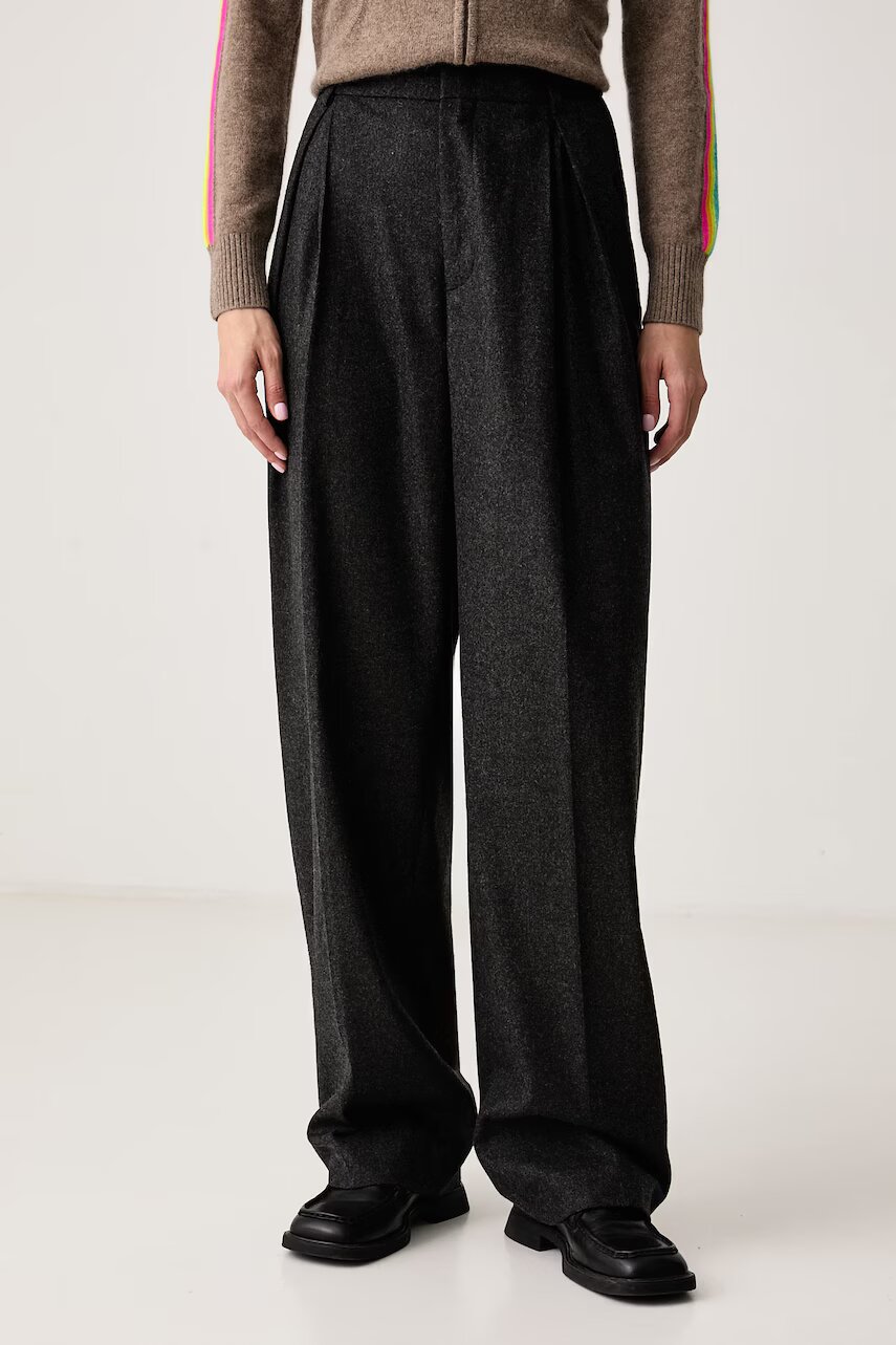 Iceberg pantaloni straight pentru femei cu amestec de lână
