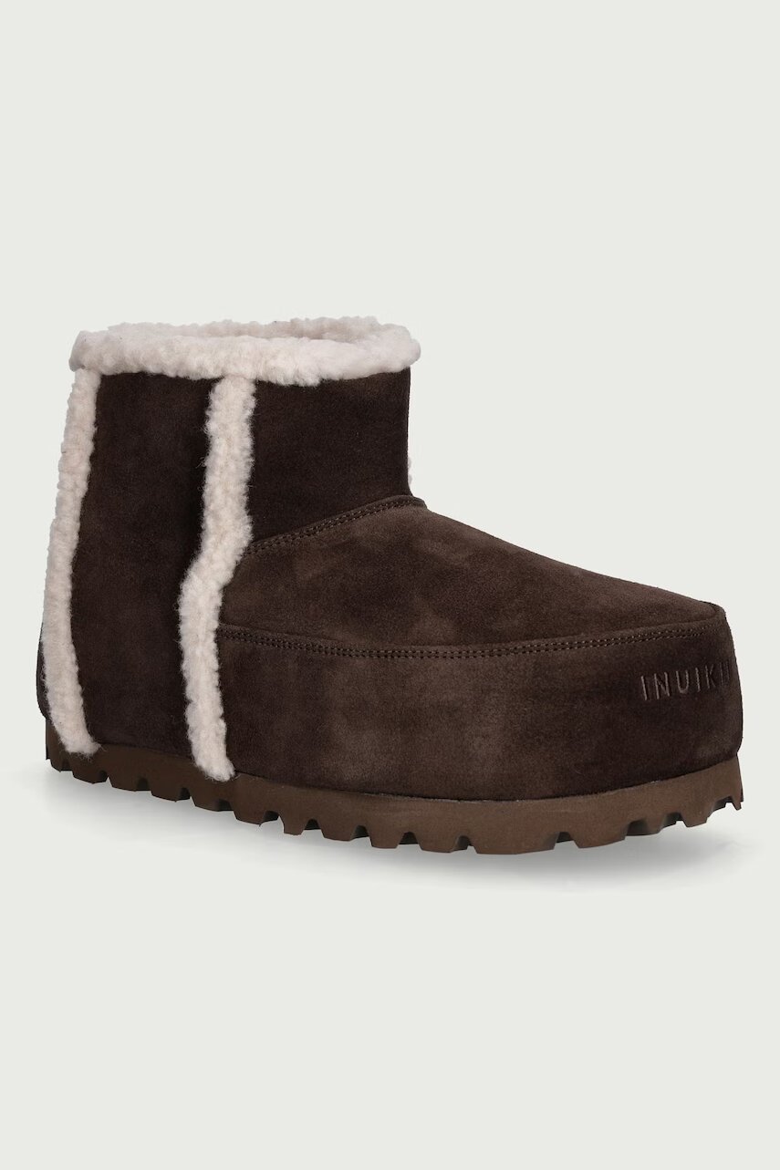 Inuikii Cozy Boot Ankle cizme de zăpadă pentru femei din piele întoarsă