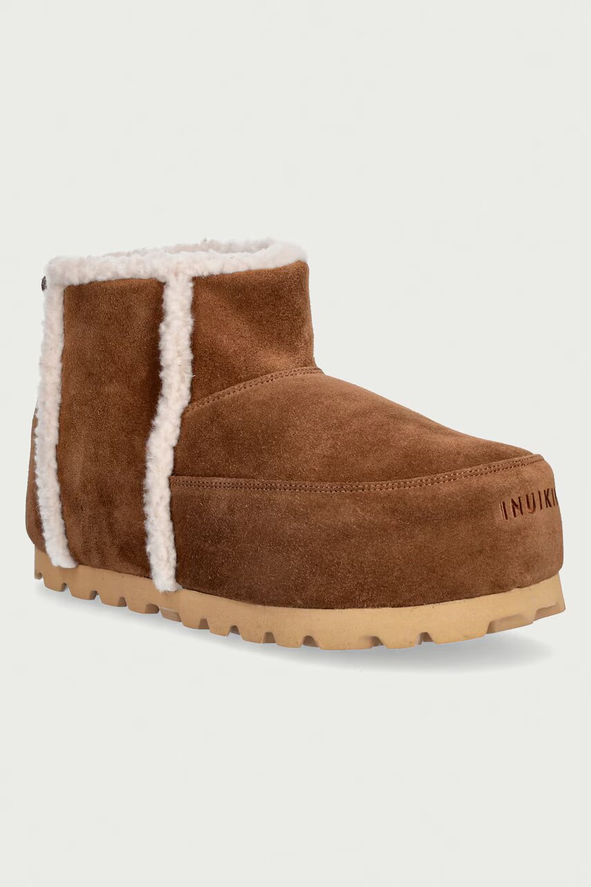 Inuikii Cozy Boot Ankle cizme de zăpadă pentru femei din piele întoarsă