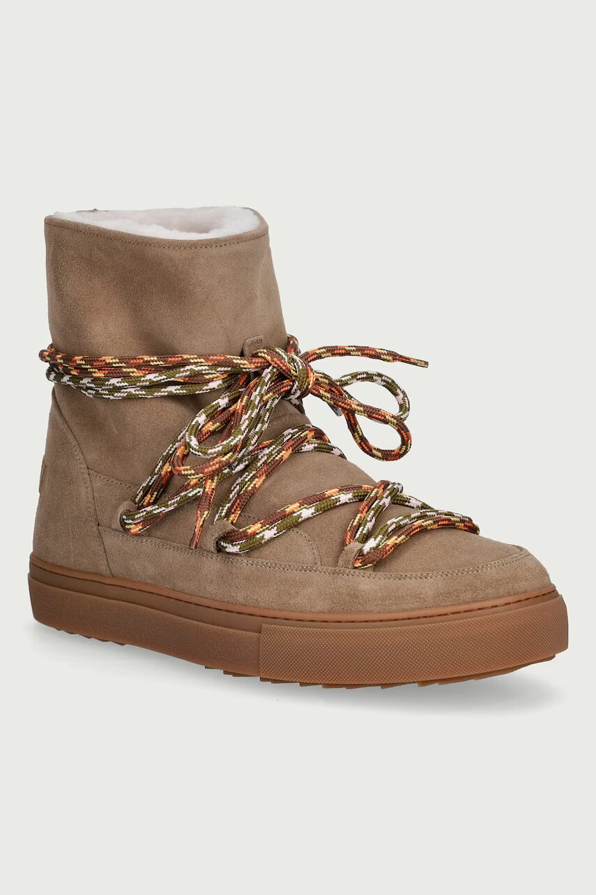 Inuikii Suede Double Tie cizme de zăpadă pentru bărbați din piele întoarsă
