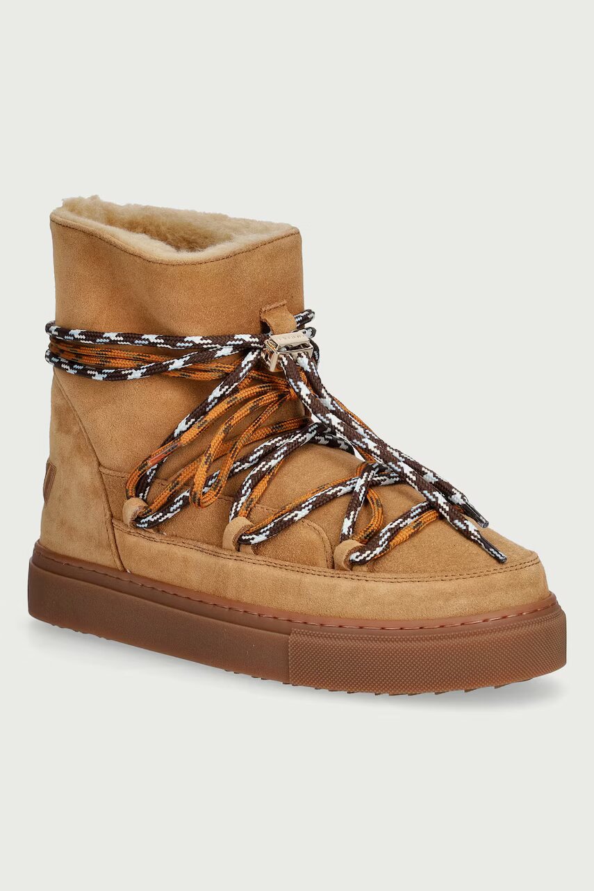 Inuikii Suede Double Tie cizme de zăpadă pentru femei din piele întoarsă