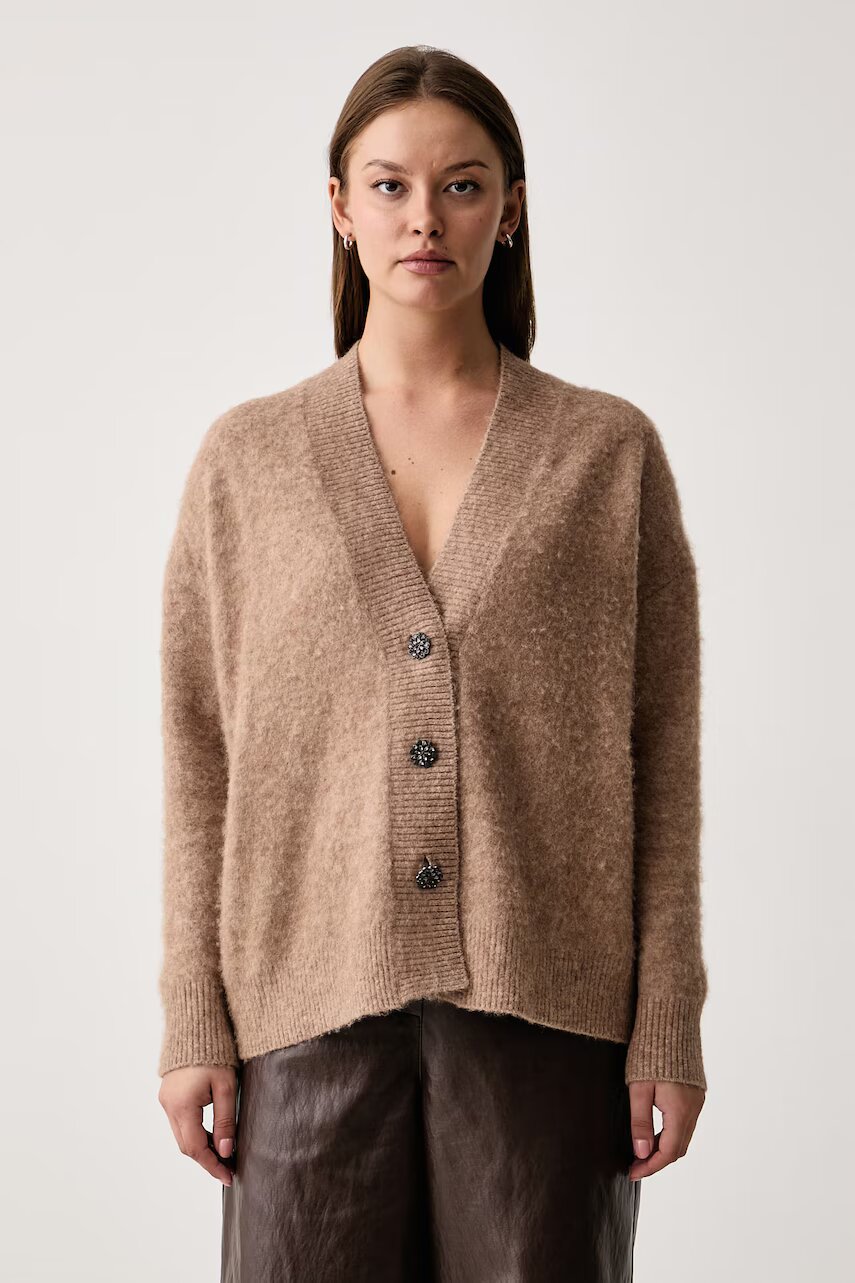 Kaos cardigan pentru femei cu lână