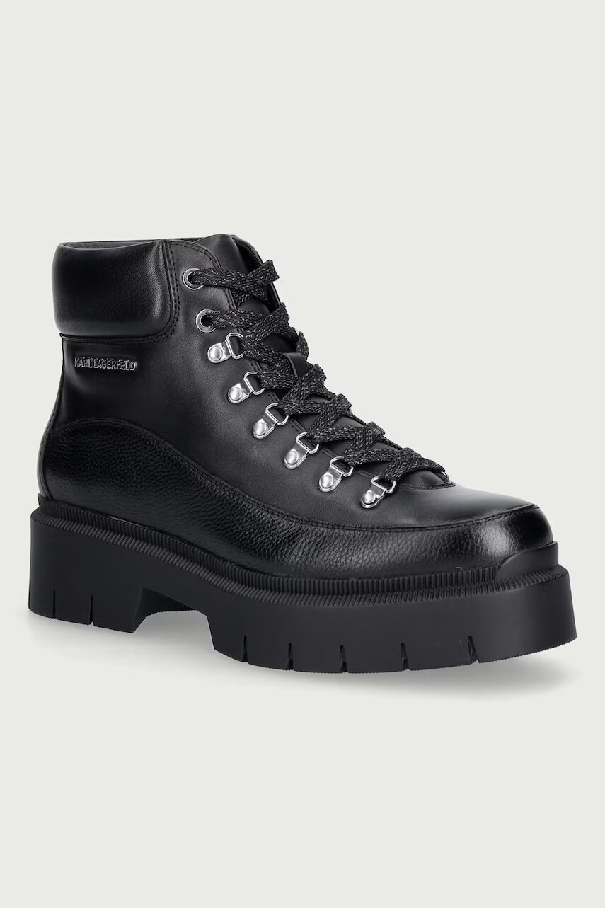 Karl Lagerfeld botine cu platformă pentru femei din piele Keena