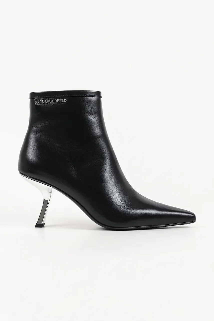 Karl Lagerfeld botine cu toc cui pentru femei din piele Karmel
