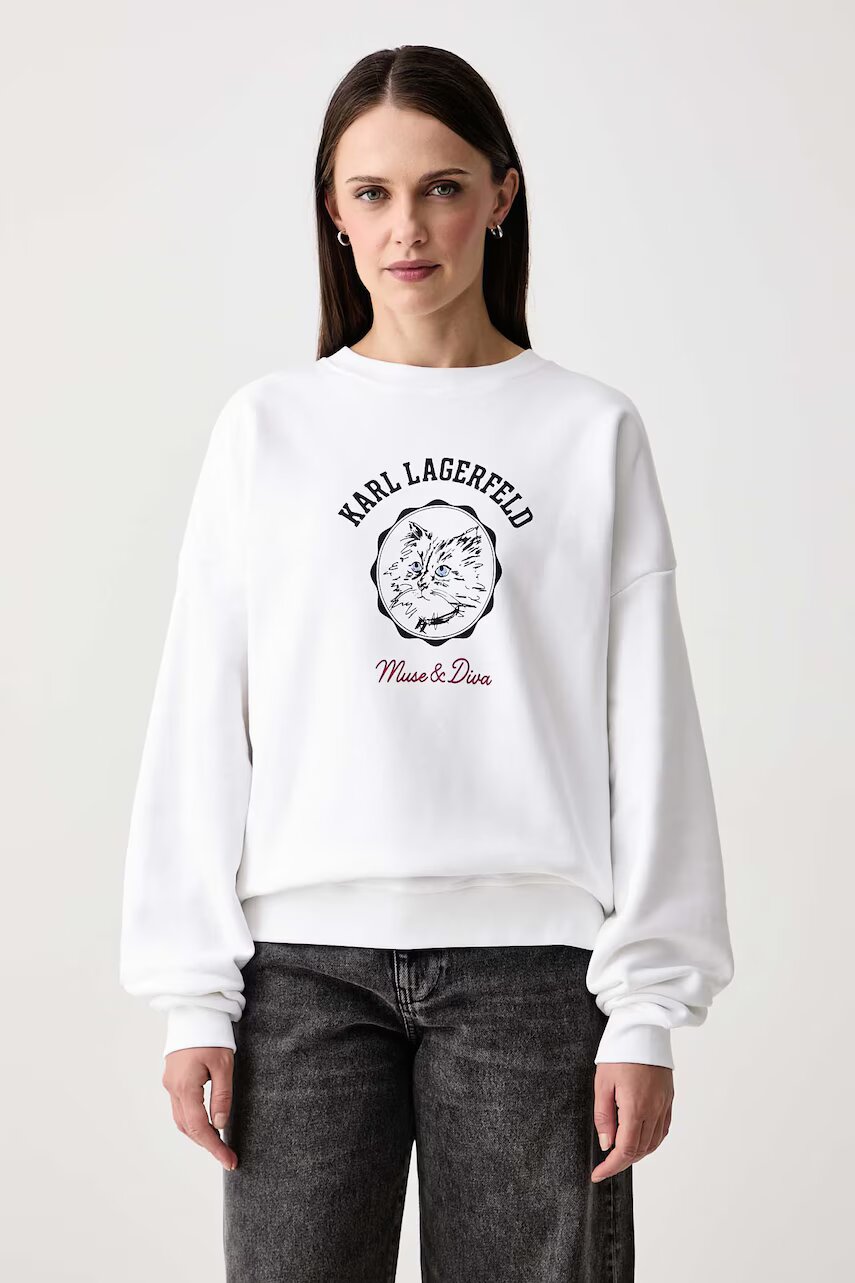 Karl Lagerfeld hanorac oversized pentru femei cu bumbac