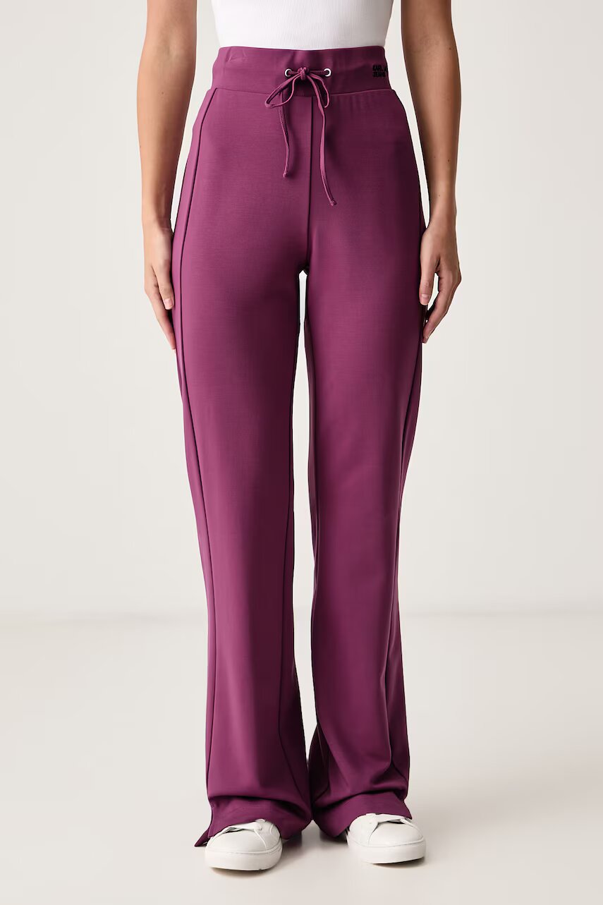 Karl Lagerfeld Jeans pantaloni straight pentru femei cu vâscoză